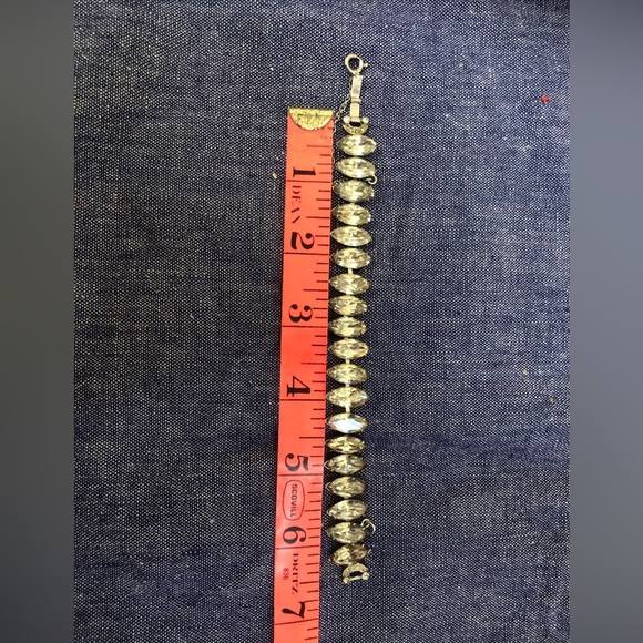 Vintage Rhinestone Necklace And Matching Bracelet Clear Rhinestone Flower Center - Picture 14 of 14